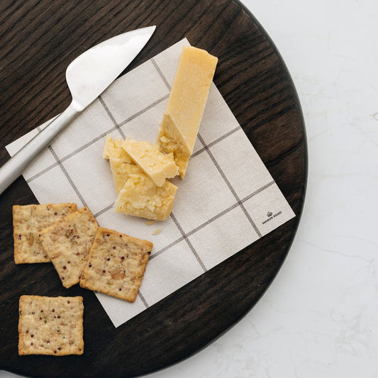 Black & White Check Cheese Board Presentation Card Pk/8