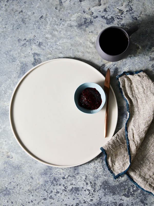 Cloud Round Platter Chalk (L)