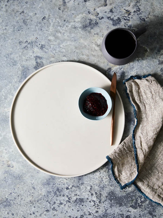 Cloud Round Platter Chalk (L)