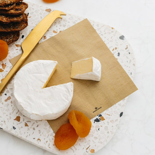 Gold Linen Cheese Board Presentation Card Pk/8