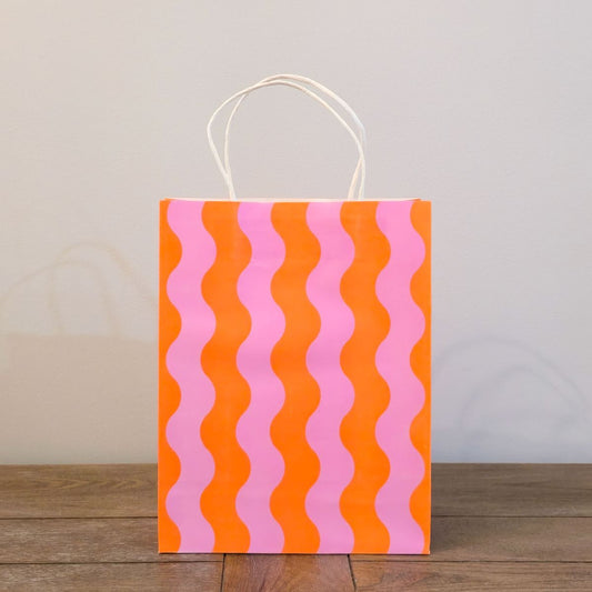 Waves Pink/Orange Gift Bag, Pk/2 (Medium)