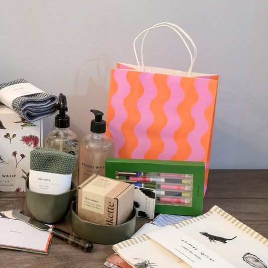 Waves Pink/Orange Gift Bag, Pk/2 (Medium)