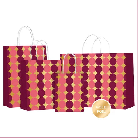 Baubles Gold Foil Gift Bag, Pk/2 (Medium)
