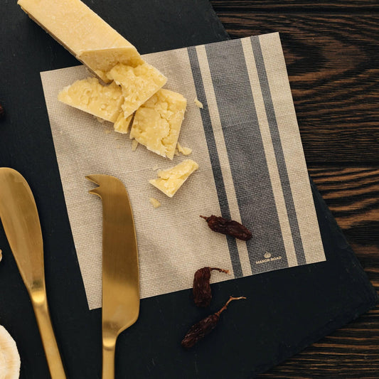 Coffee Stripe Linen Cheese Board Presentation Card Pk/8