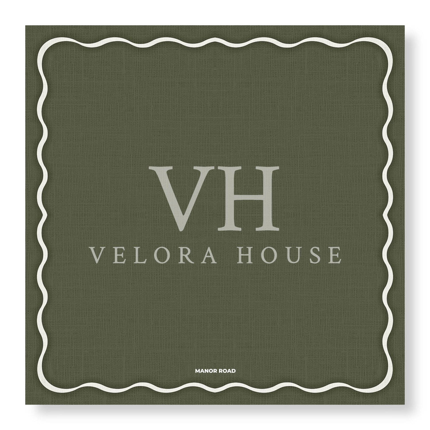 Linen Scallop Olive & White Cheese Board Presentation Card Pk/8