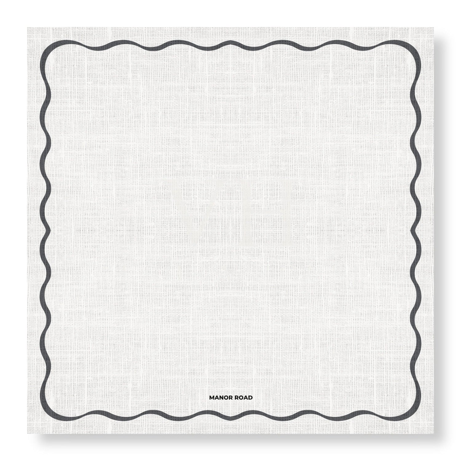 Linen Scallop White & Black Cheese Board Presentation Card Pk/8