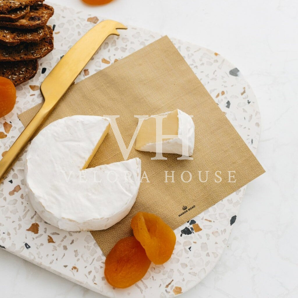 Gold Linen Cheese Board Presentation Card Pk/8