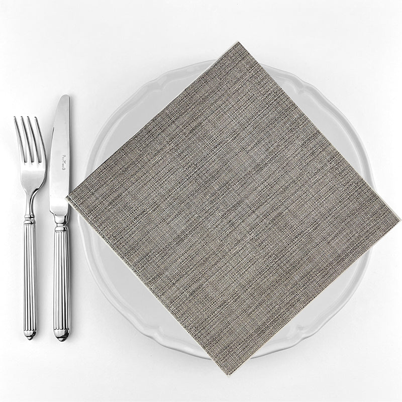 Lino Brown soft linen feel dinner size serviette. Soft linen look napkin for elegant table settings. 