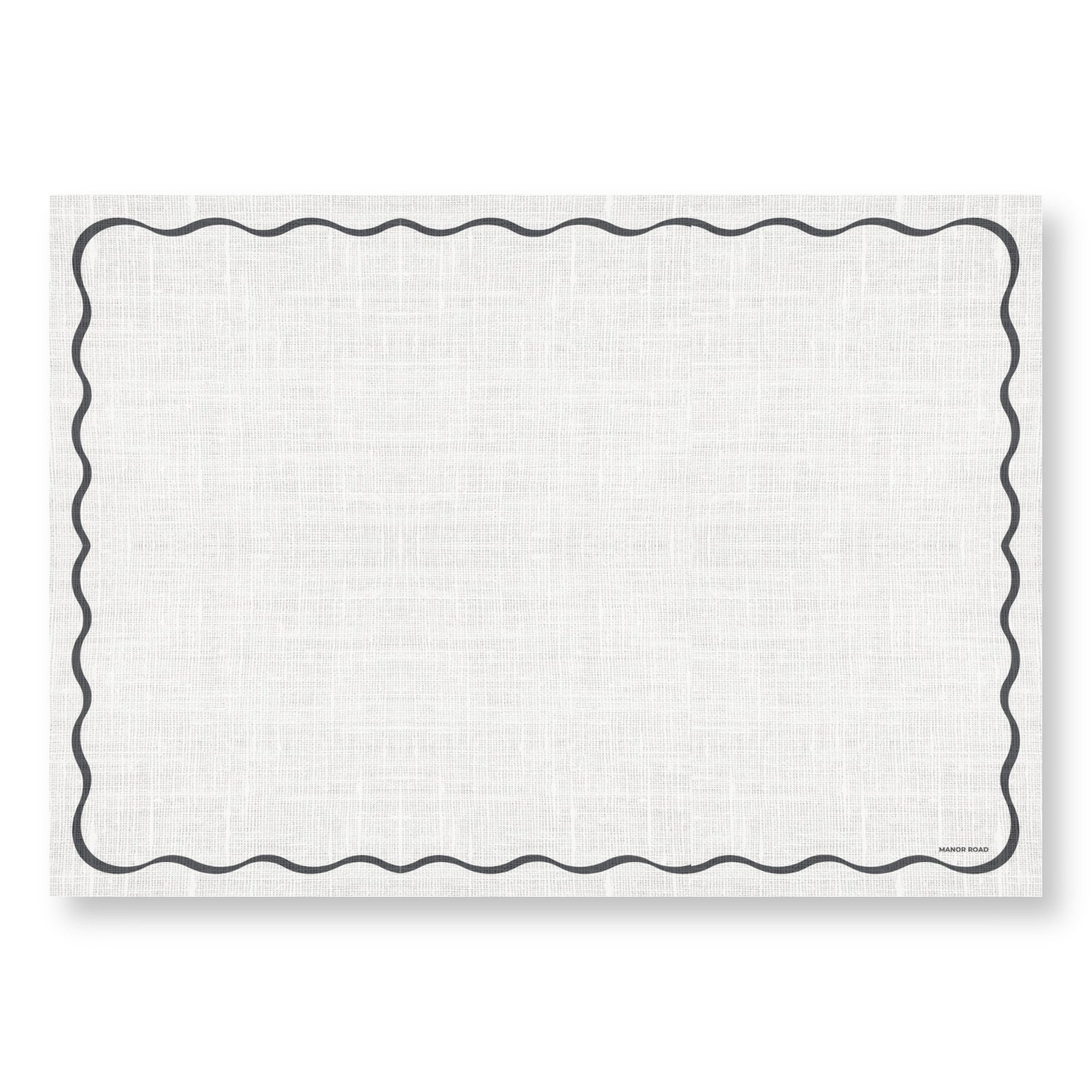 Linen Scallop White & Black Greaseproof Paper