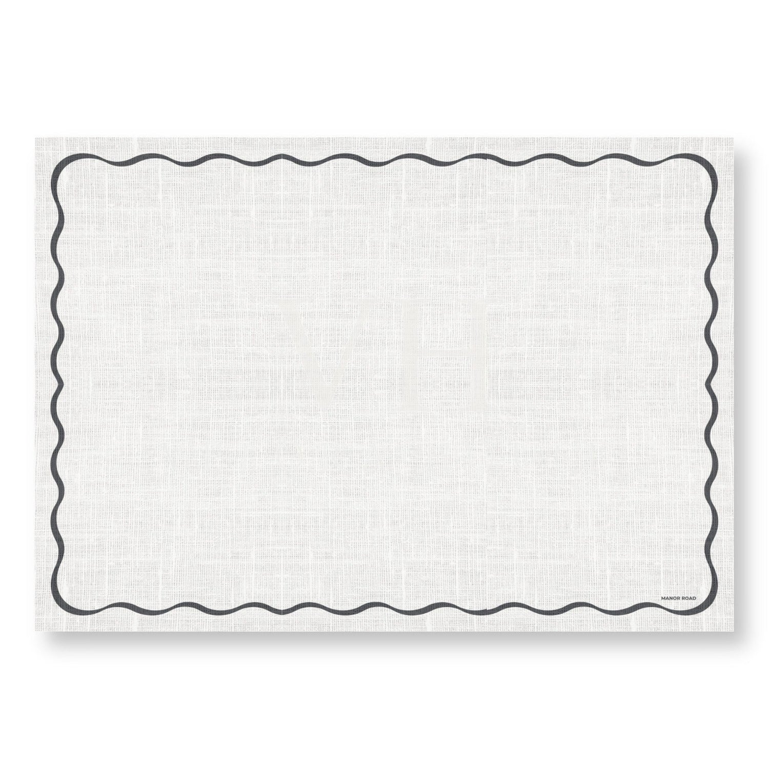 Linen Scallop White & Black Greaseproof Paper