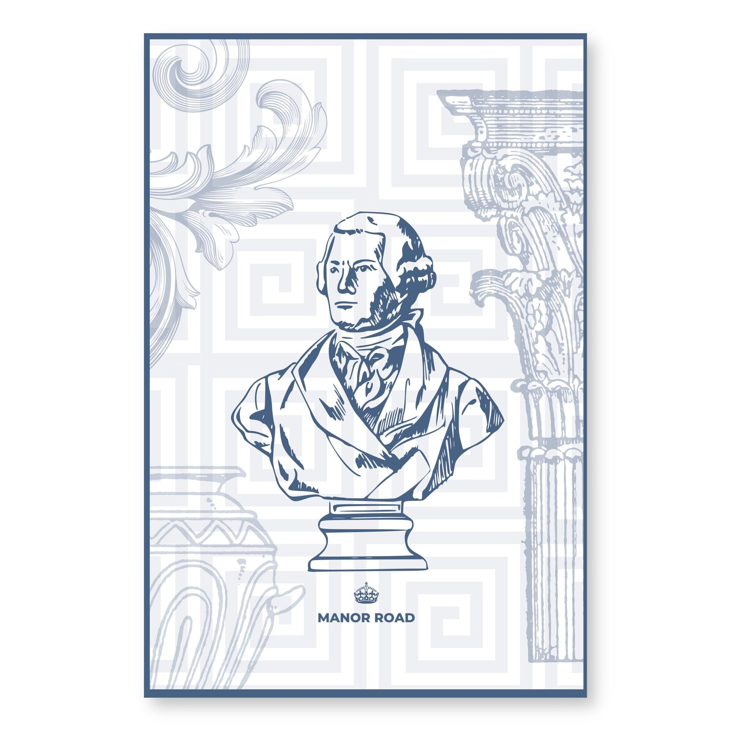 Blue Greek Microfibre Tea Towel