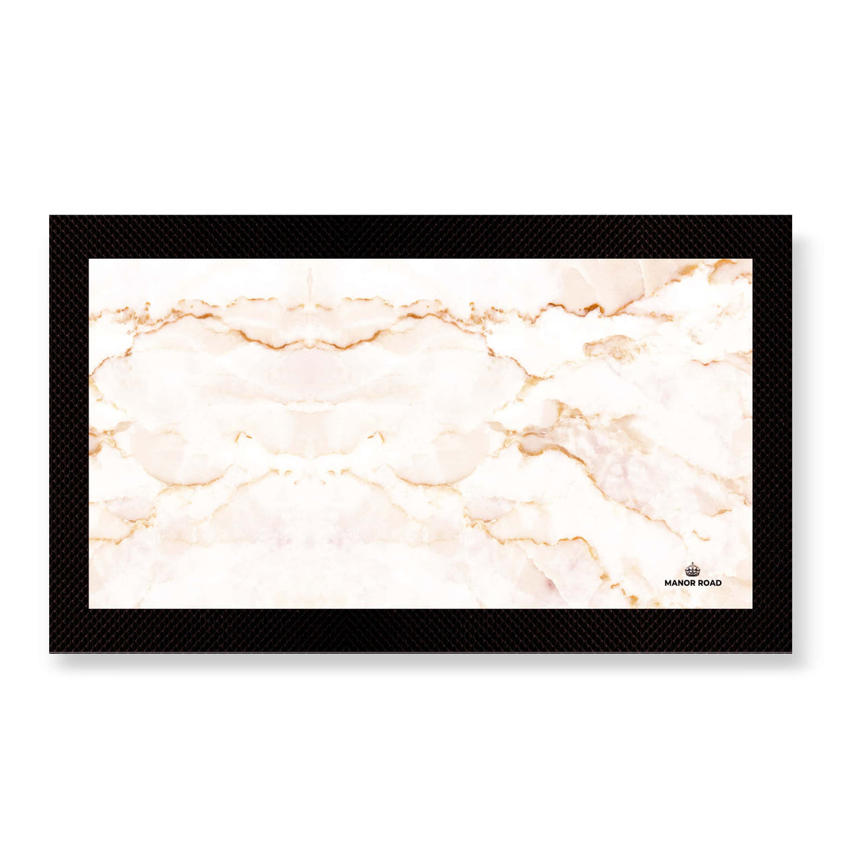 Small rubber backed bar mat by Manor Road with a beige marble print. Perfect for drinks bar areas. 