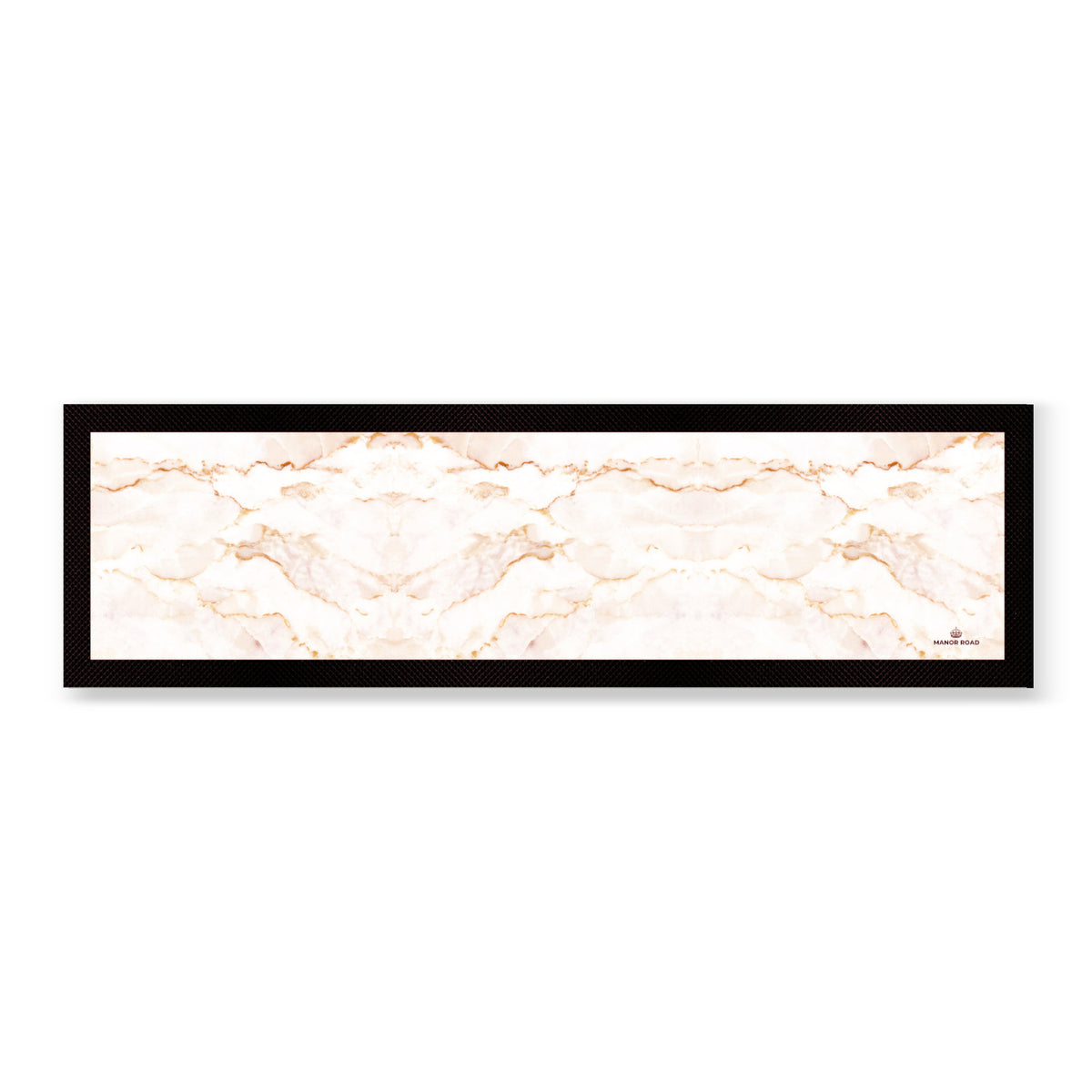 Large rubber backed bar mat by Manor Road with a beige marble print. Perfect for drinks bar areas. 