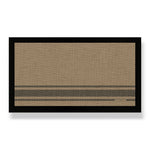 Black rubber backed Bar Mat with Coffee striped linen look print. Great for drinks and bar areas to protect from spills and damage. 