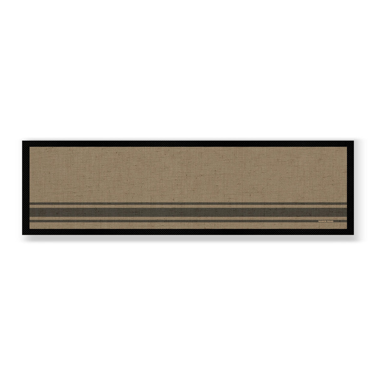 Large rubber backed bar mat with coffee striped linen style print.  Great for drinks and bar areas to protect from spills and damage. 