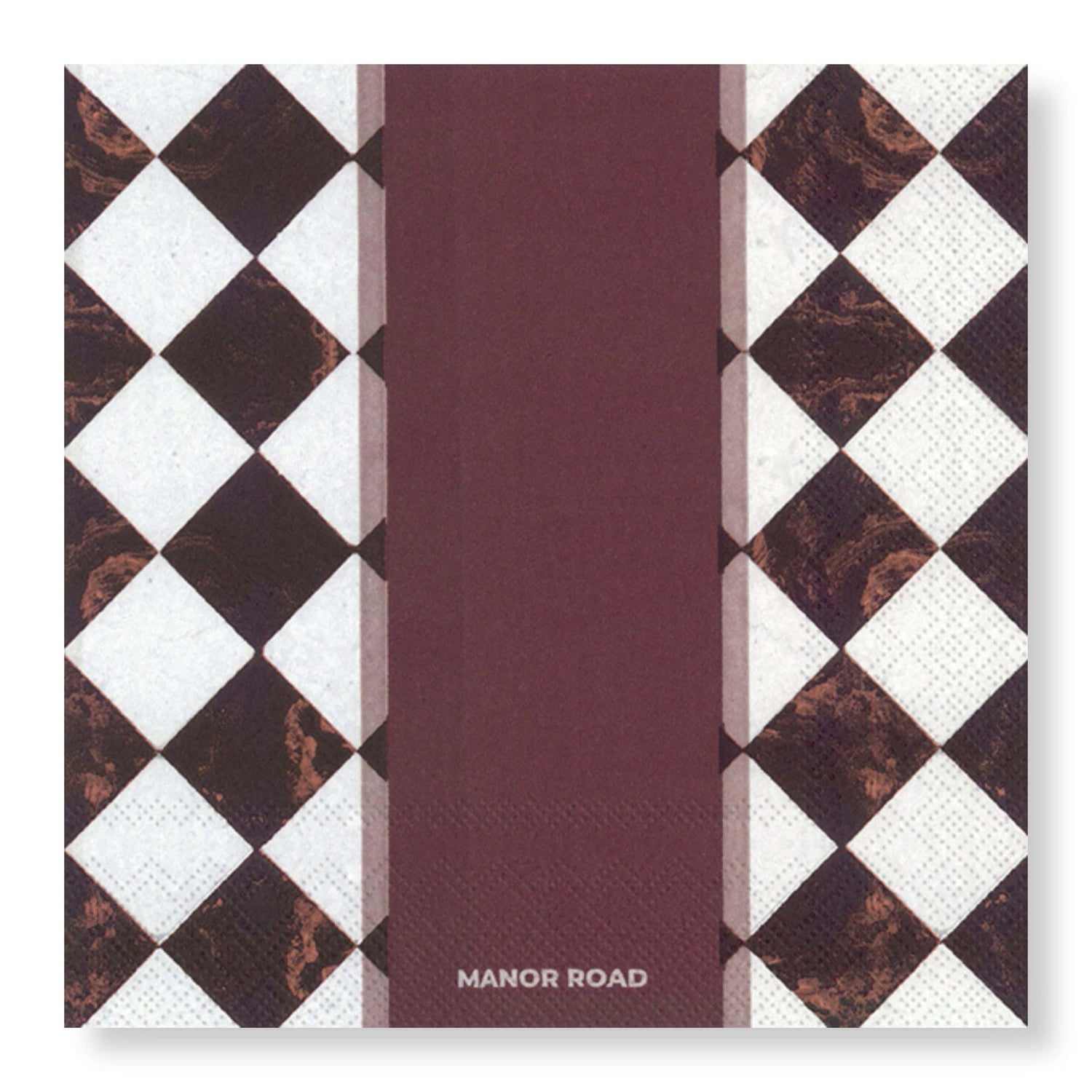 Marbled Bordeaux Cocktail Serviette
