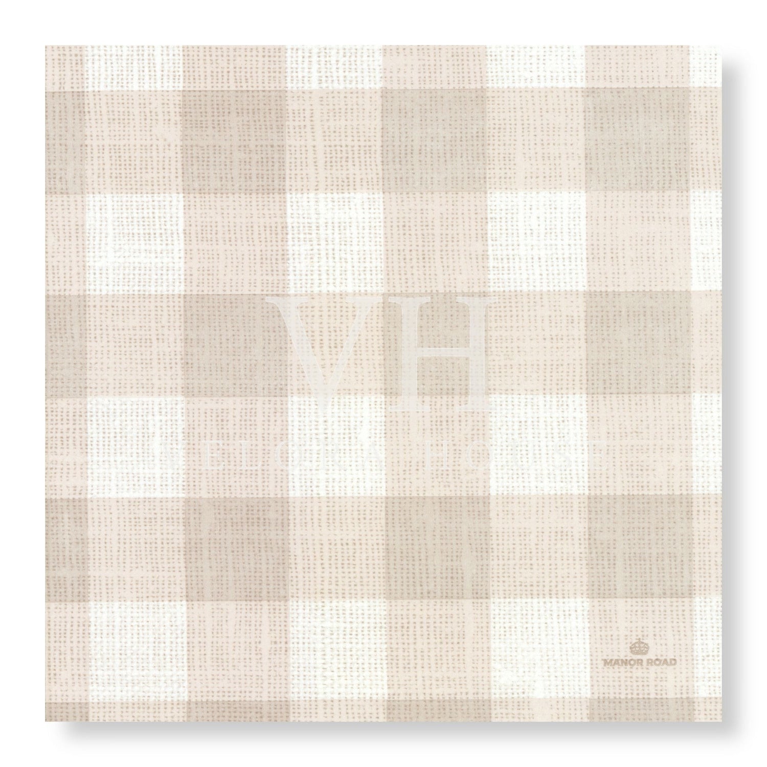 Linen Gingham Natural Dinner Serviette