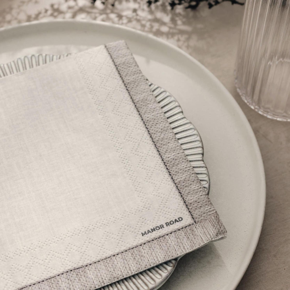 Fringed Beige Dinner Serviette