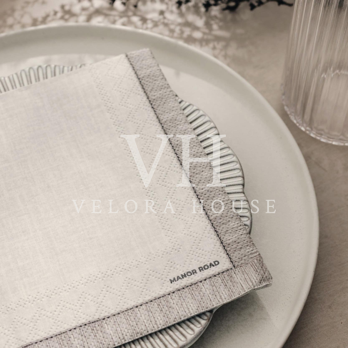 Fringed Beige Dinner Serviette