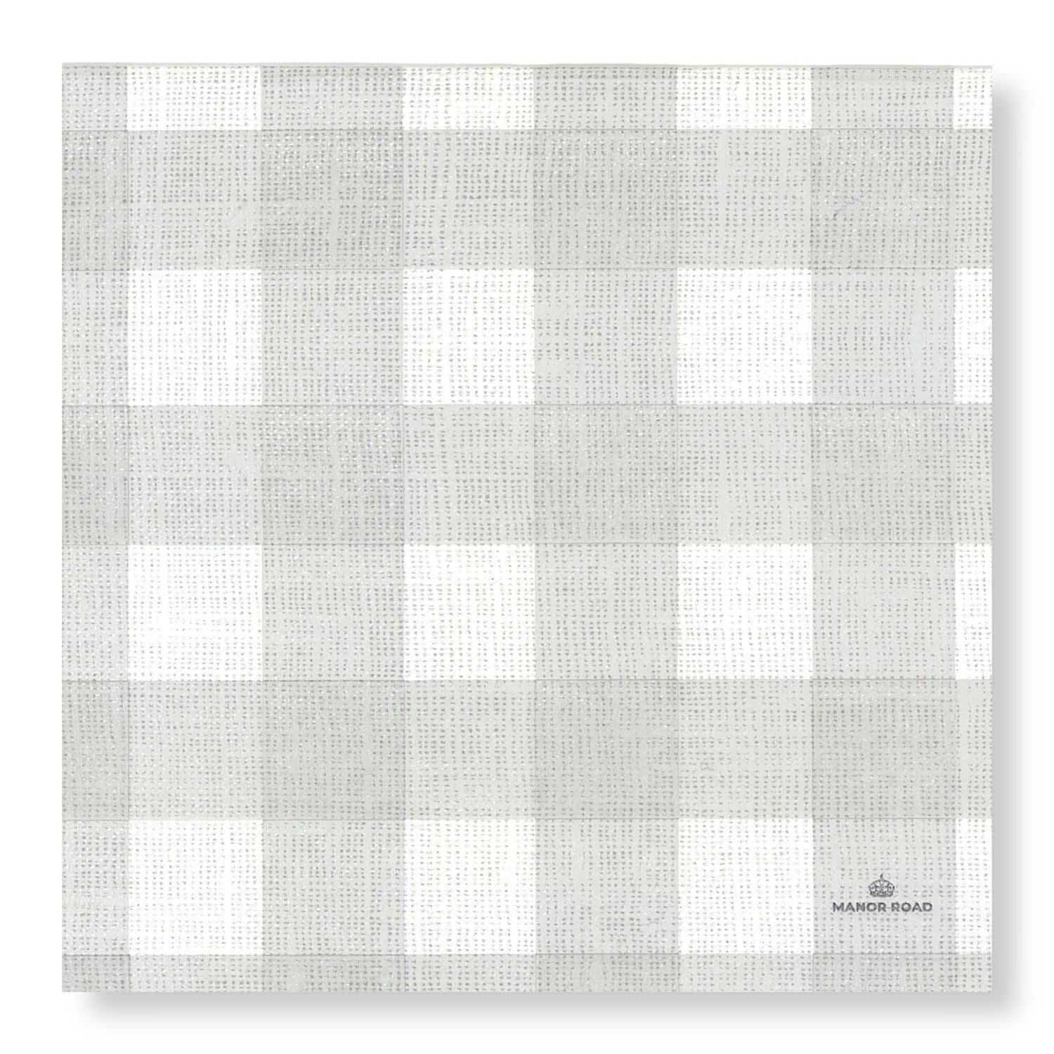 Linen Gingham Soft Grey Dinner Serviette