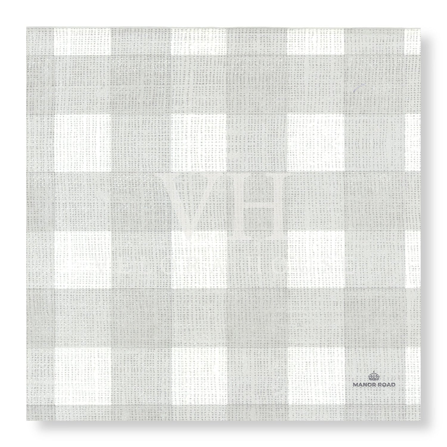Linen Gingham Soft Grey Dinner Serviette