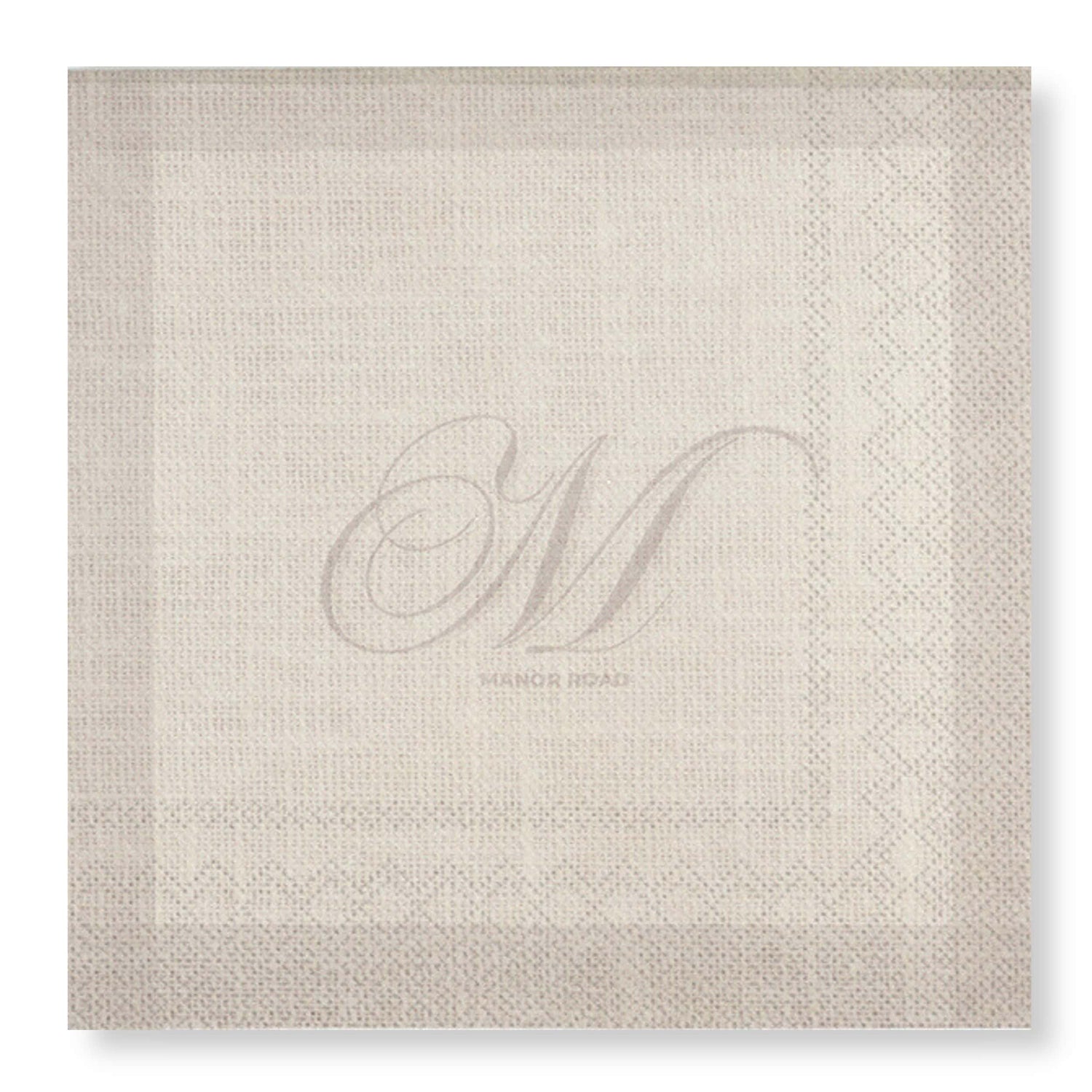 Linen Monogram Beige Dinner Serviette