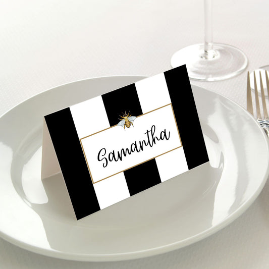Striped Bee Place Cards Pk/45