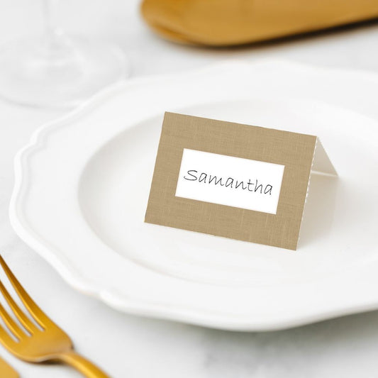 Gold Linen Place Cards Pk/45