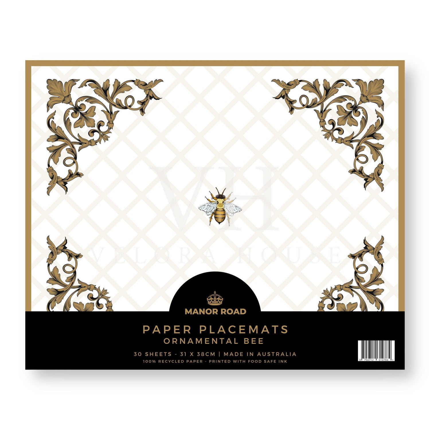 Ornamental Bee Paper Placemat Pad/30