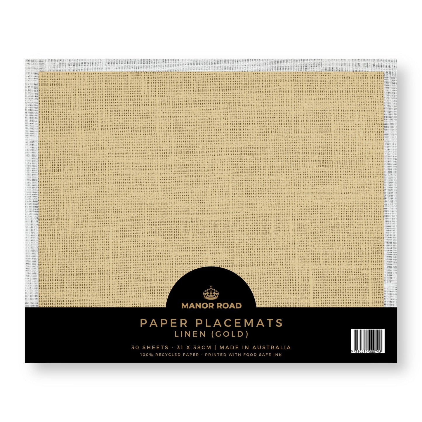 Gold Linen Paper Placemat Pad/30