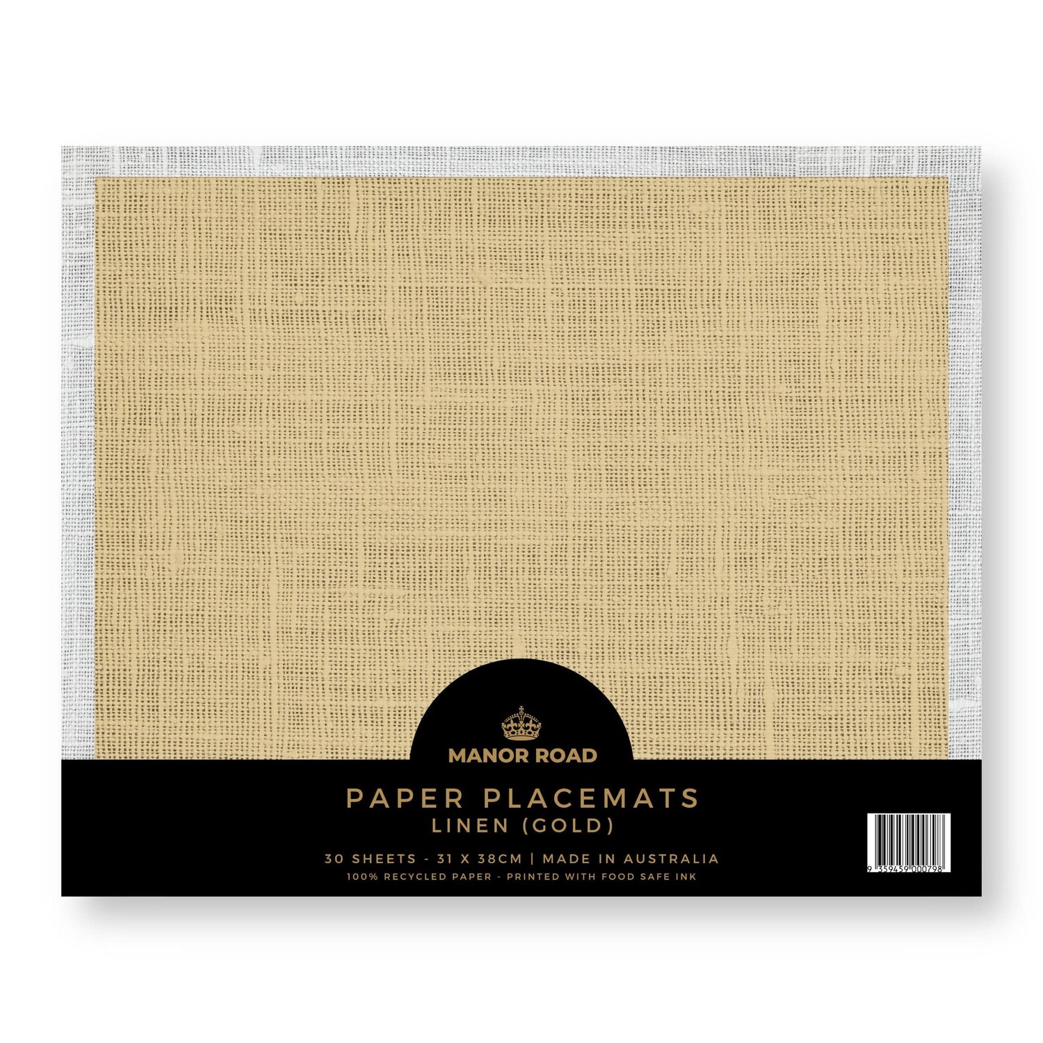 Gold Linen Paper Placemat Pad/30