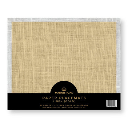 Gold Linen Paper Placemat Pad/30