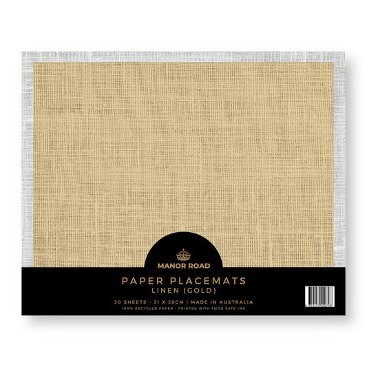 Gold Linen Paper Placemat Pad/30