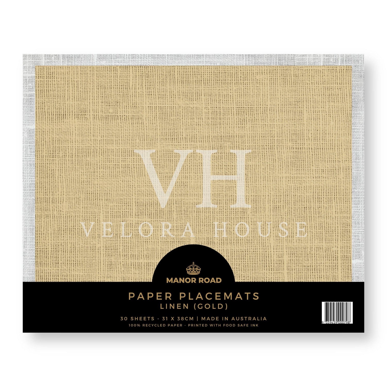 Gold Linen Paper Placemat Pad/30