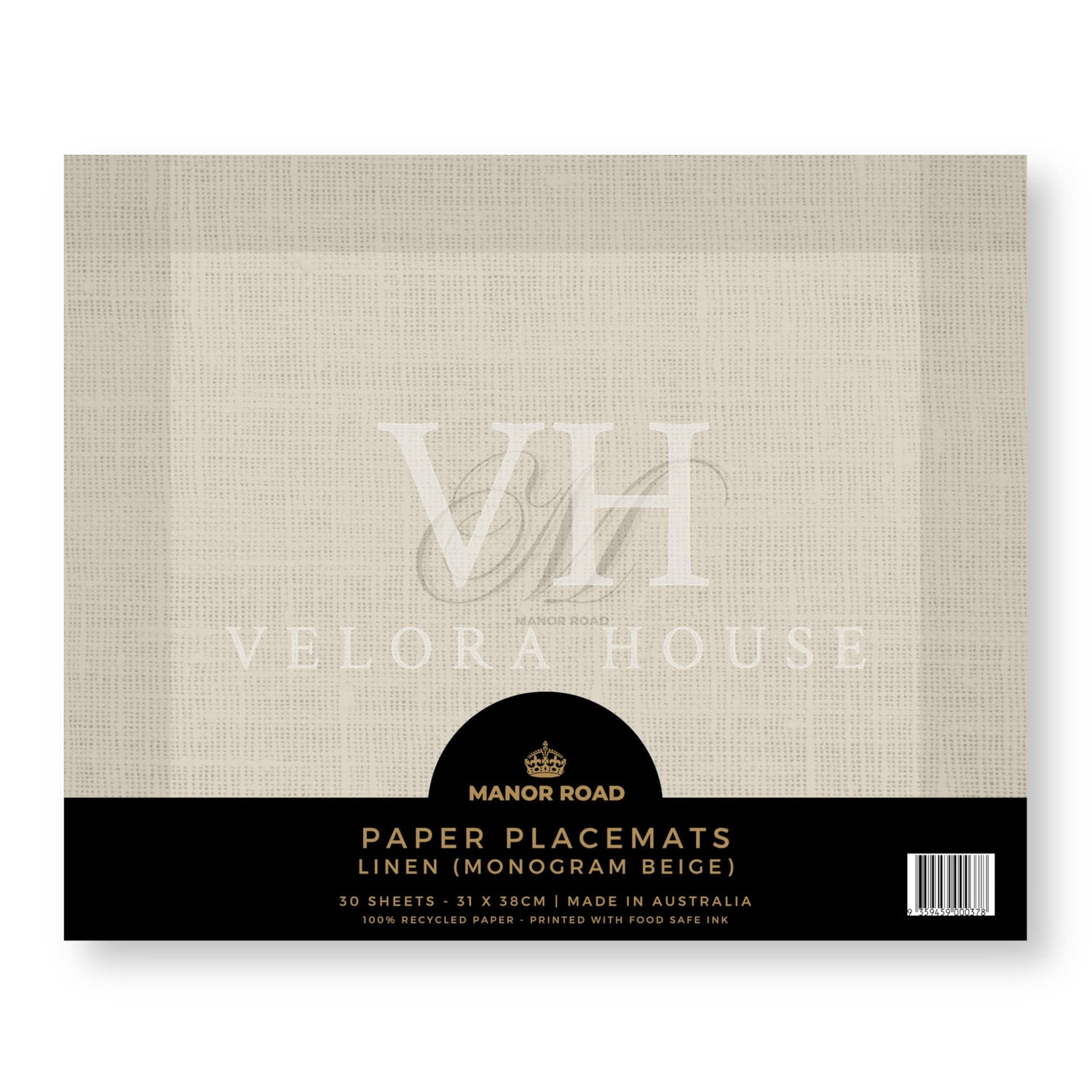 Linen Monogram Paper Placemat Pad/30