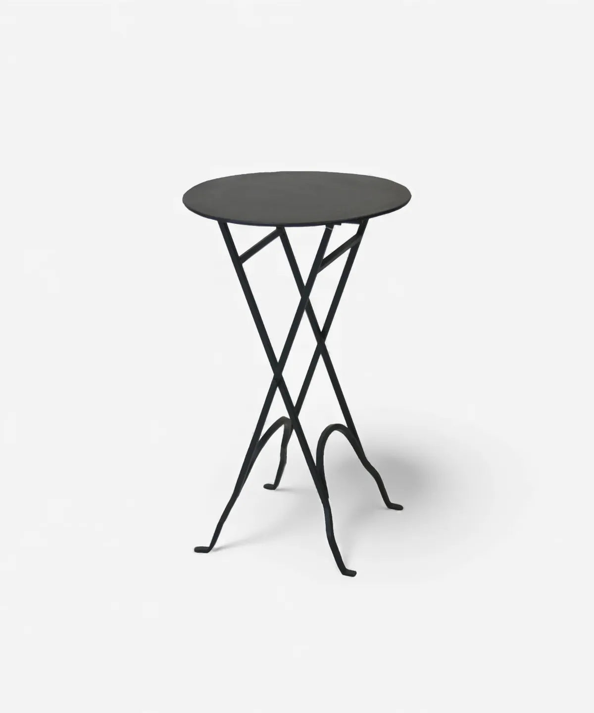 Round Narrow Side Table Black