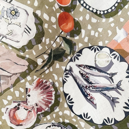 'TABLE BY THE SEA' Tea Towel