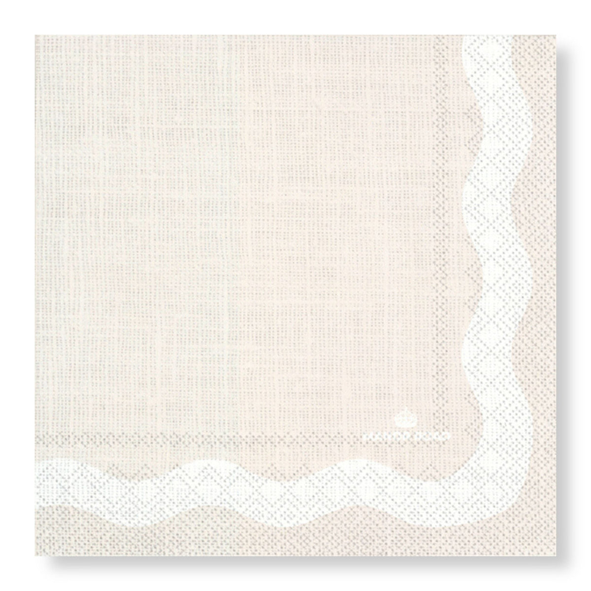 Linen Wave Beige Cocktail Serviette