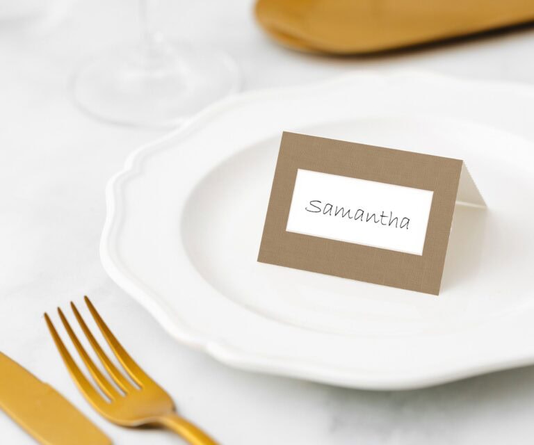 Antique Gold Linen Place Cards Pk/45