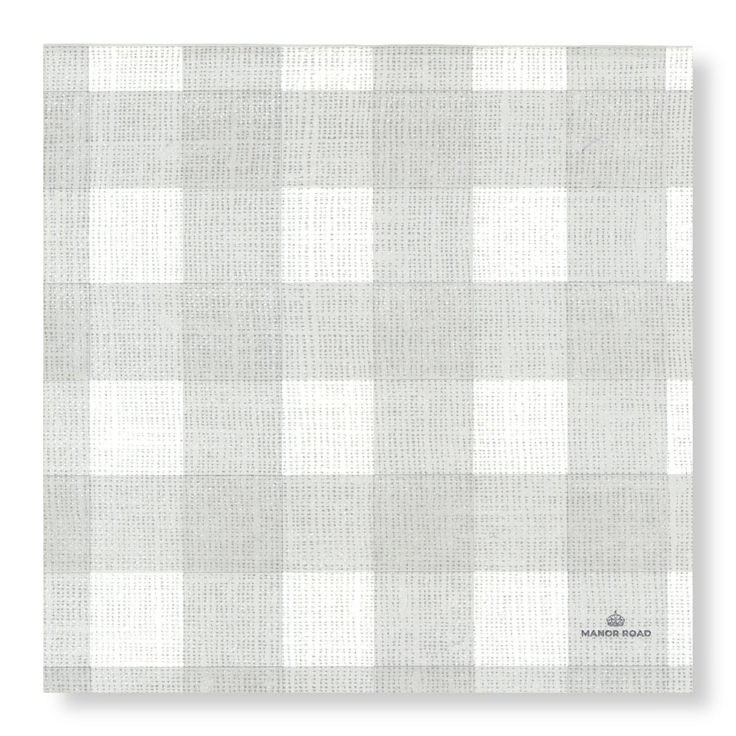 Linen Gingham Soft Grey Dinner Serviette