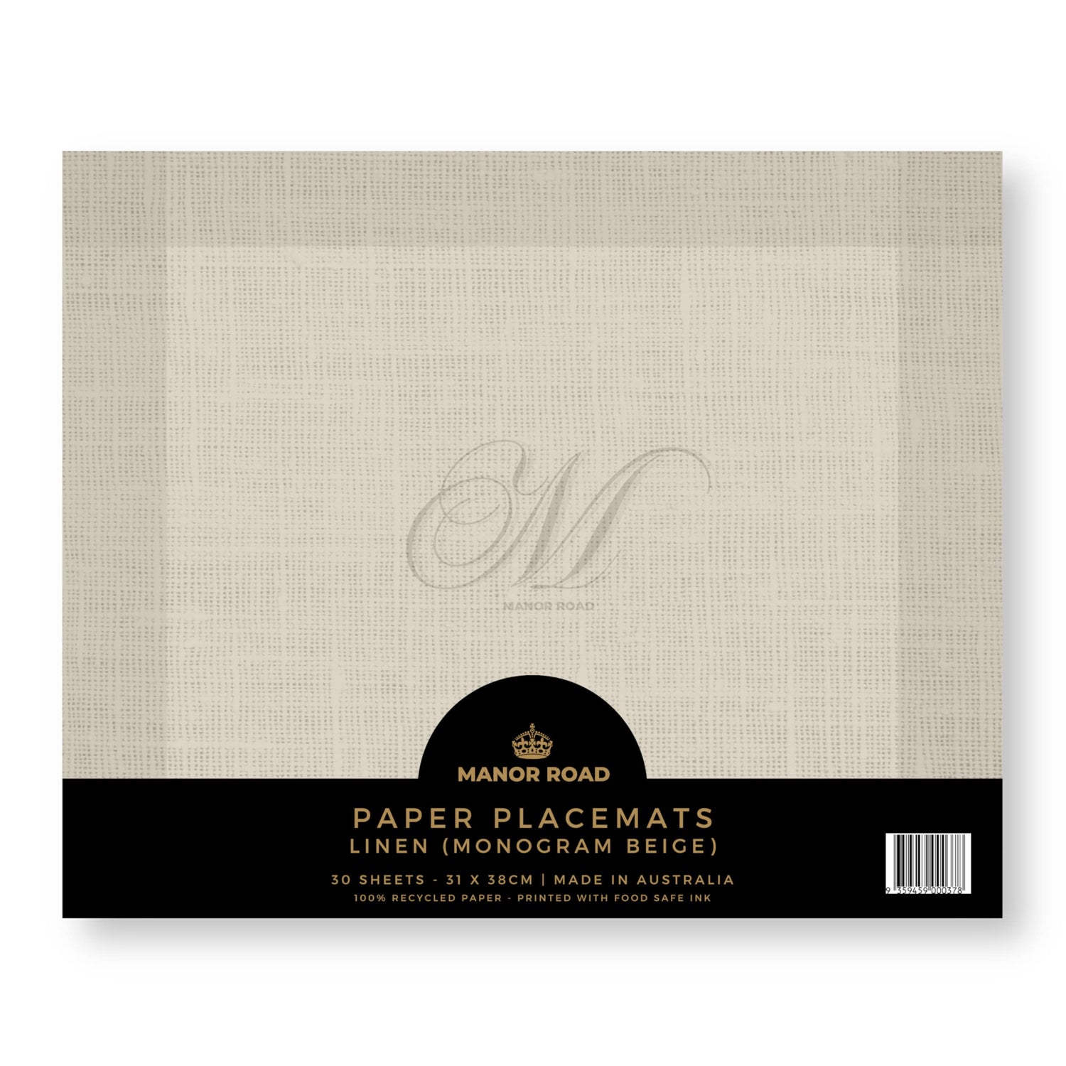 Linen Monogram Paper Placemat Pad/30