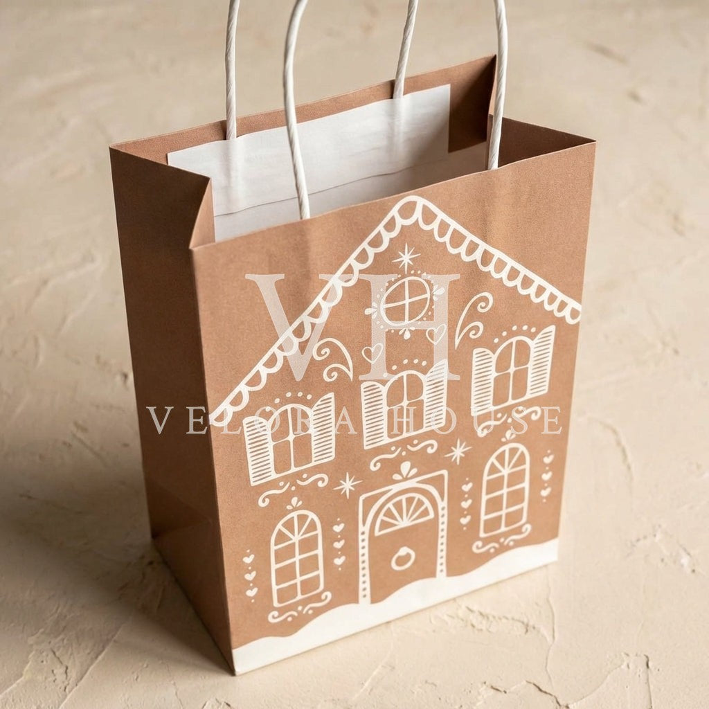 Gingerbread House Gift Bag, Pk/2 (Medium)
