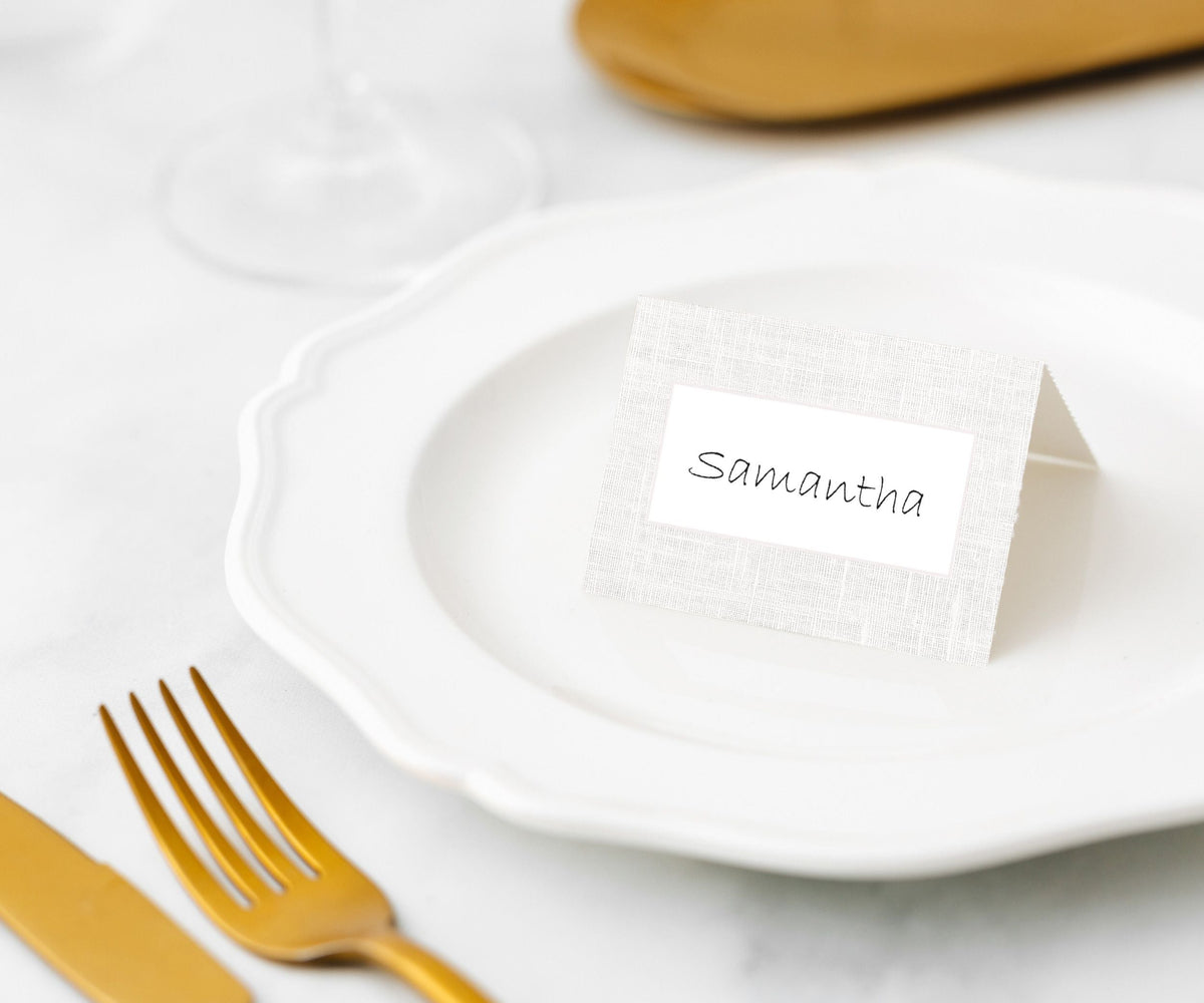 White Linen Place Cards Pk/45