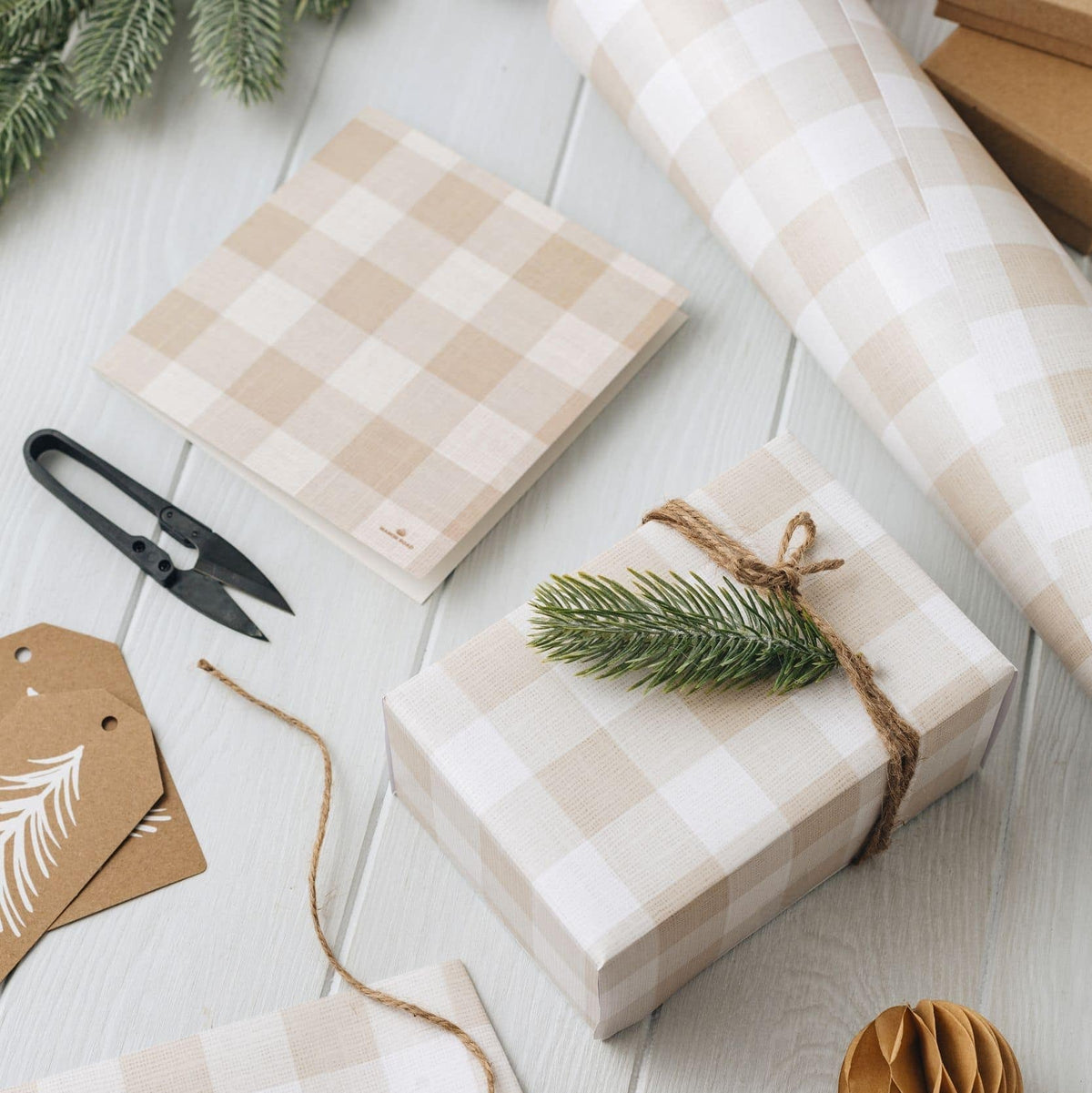 Linen Gingham Greeting Card