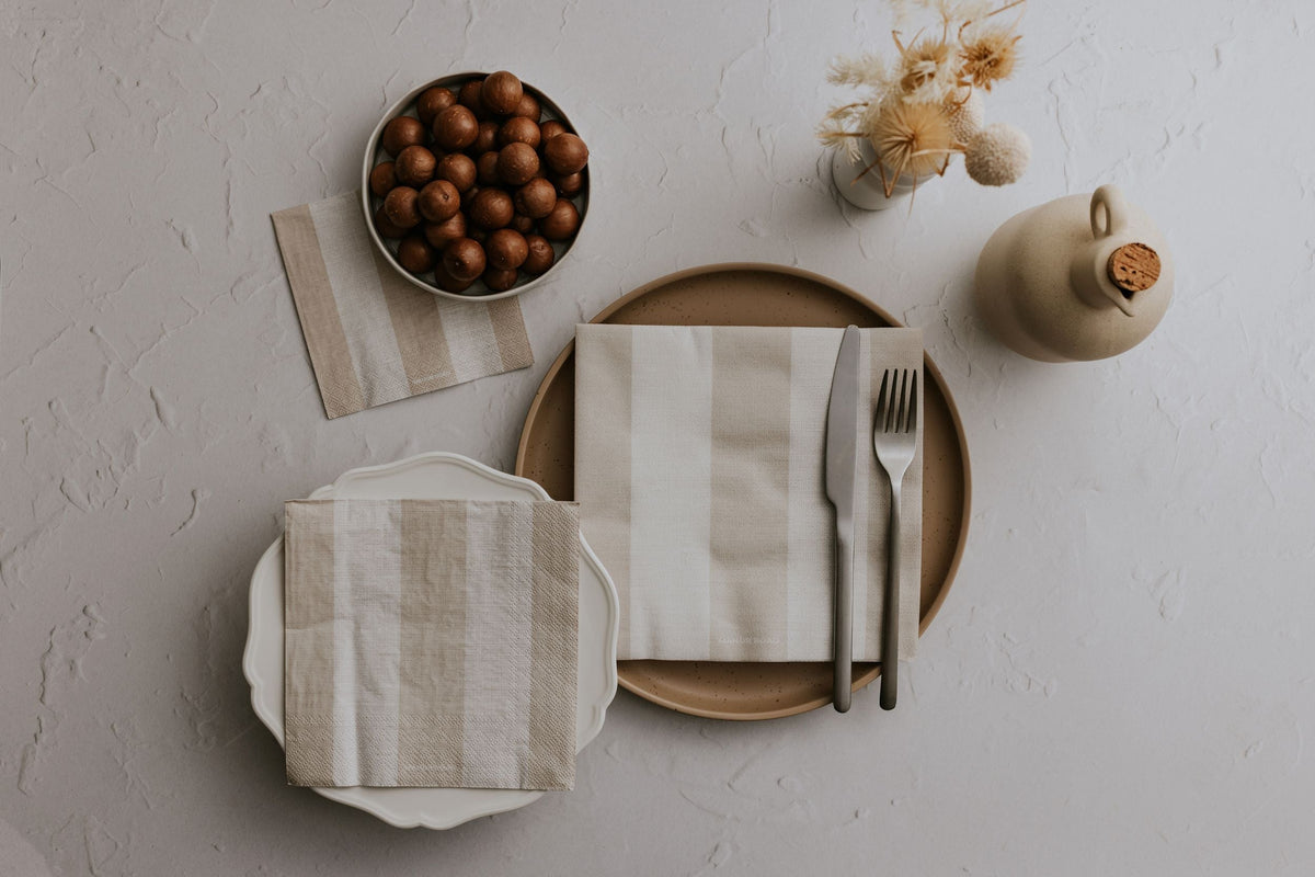 Naturals Stripe Cocktail Serviette