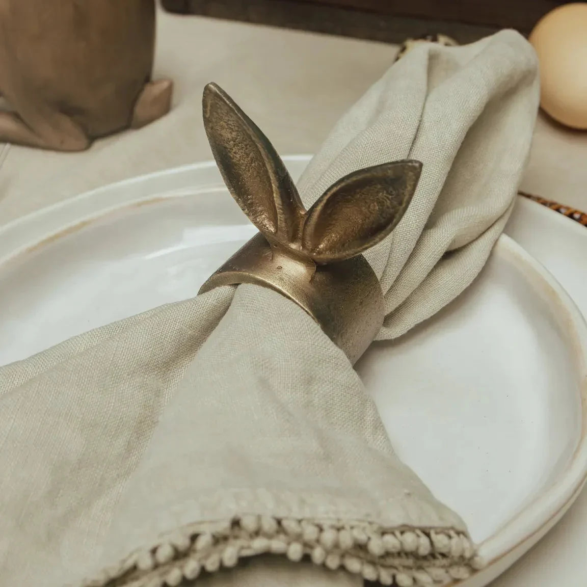 Rabbit Ears Napkin Ring Silver
