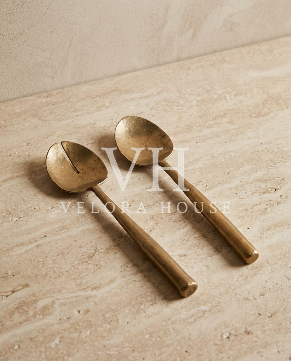 CALDER Brass Forged Salad Servers