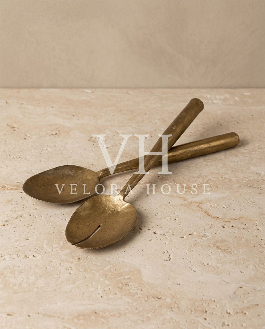 CALDER Brass Forged Salad Servers